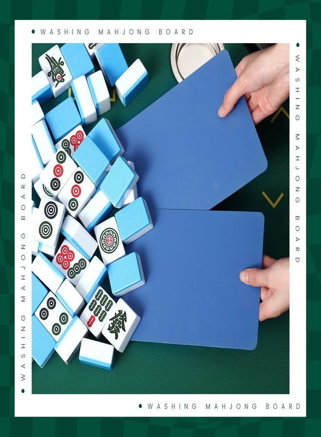 Seenelling 4 Pcs Mahjong Tile Mixer Shuffler for Mixing and Shuffling Tiles Plastic Game Accessories Gifts for Mahjong Lovers Playing Game (Blue) - Image 4